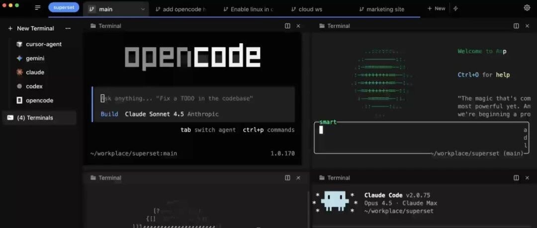 Superset-sh: TUI for Multi-Coding Agent Collaboration