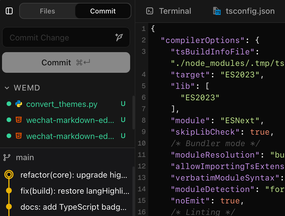 Obszar podglądu git commit